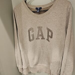 Women's large Gap brown sweatshirt with glitter Gap logo